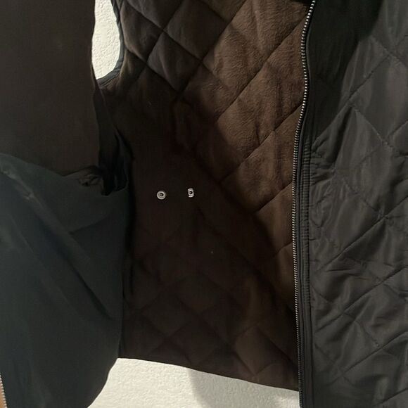 MAGASCHONI Women's Full Zip Diamond Quilted Vest, Black/Brown, Size S - Picture 5 of 11